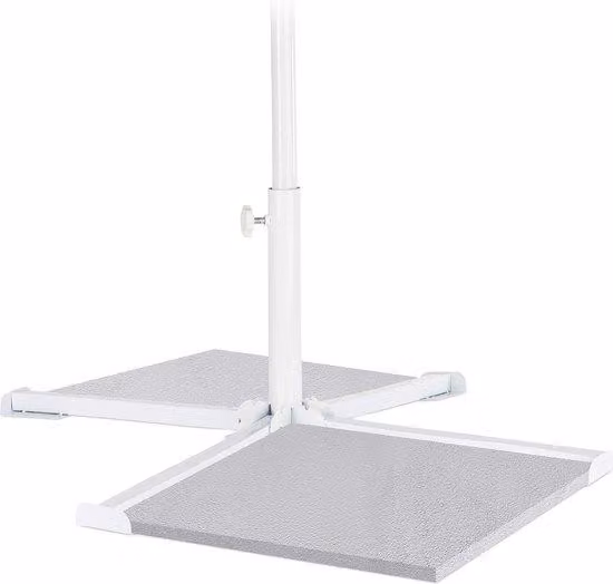 Base pieghevole in plastica per ombrellone 20-35 mm, base a croce stabile, azionamento manuale, bianco