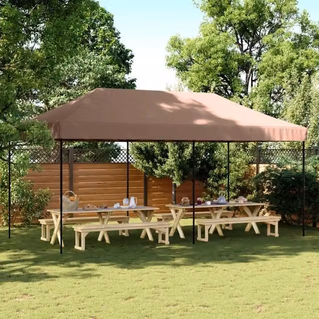 Tenda da festa pieghevole pop-up vidaXL colore beige L: 580 cm, P: 292 cm, H: 315 cm