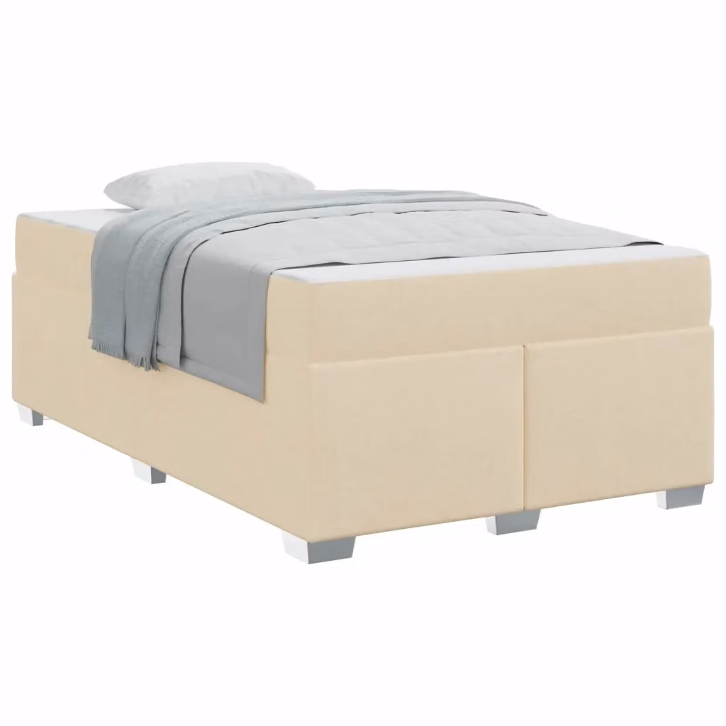 Struttura del letto con materasso vidaXL in tessuto beige, L 120 x P 200 cm – 2