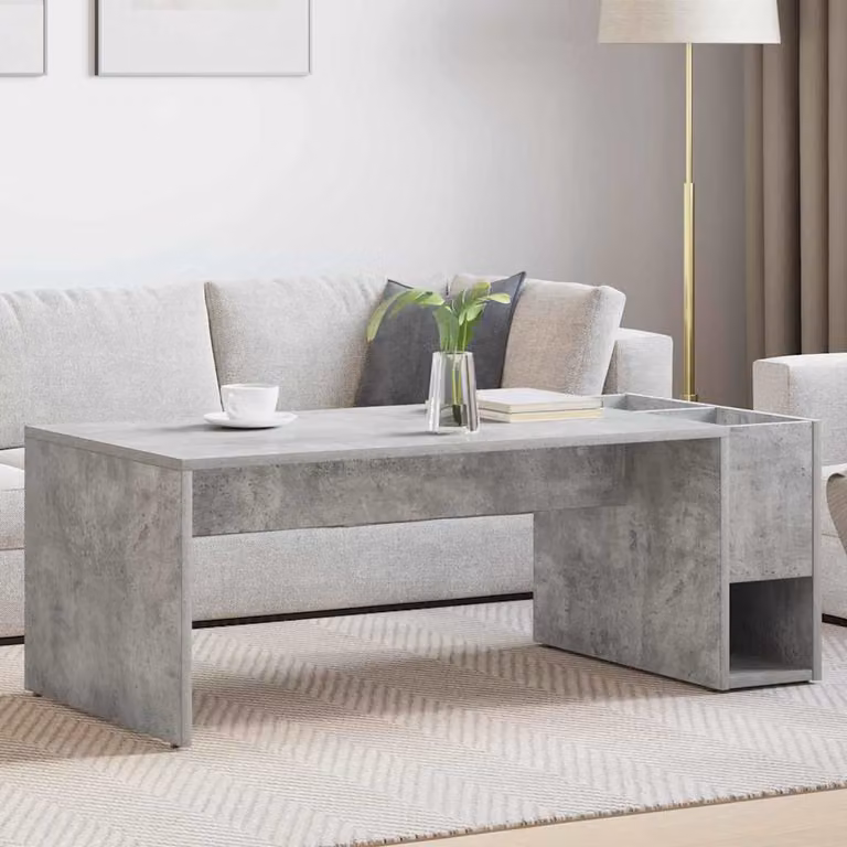 vidaXL Tavolino da salotto moderno rettangolare Grigio, L: 101,5 cm, P: 50 cm, H: 37 cm