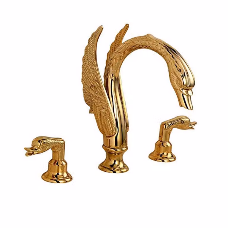 Rubinetto per lavabo KRAN swan retro GOLDEN ERNA cromo argento