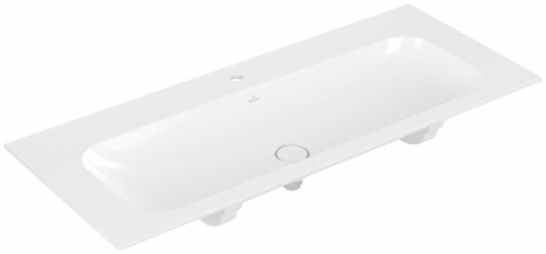 Villeroy & Boch Finion, lavabo pour armoire, trop-plein caché, 1 trou pour robinet, 1200x500mm, 4164CBR1, 4164CBR1