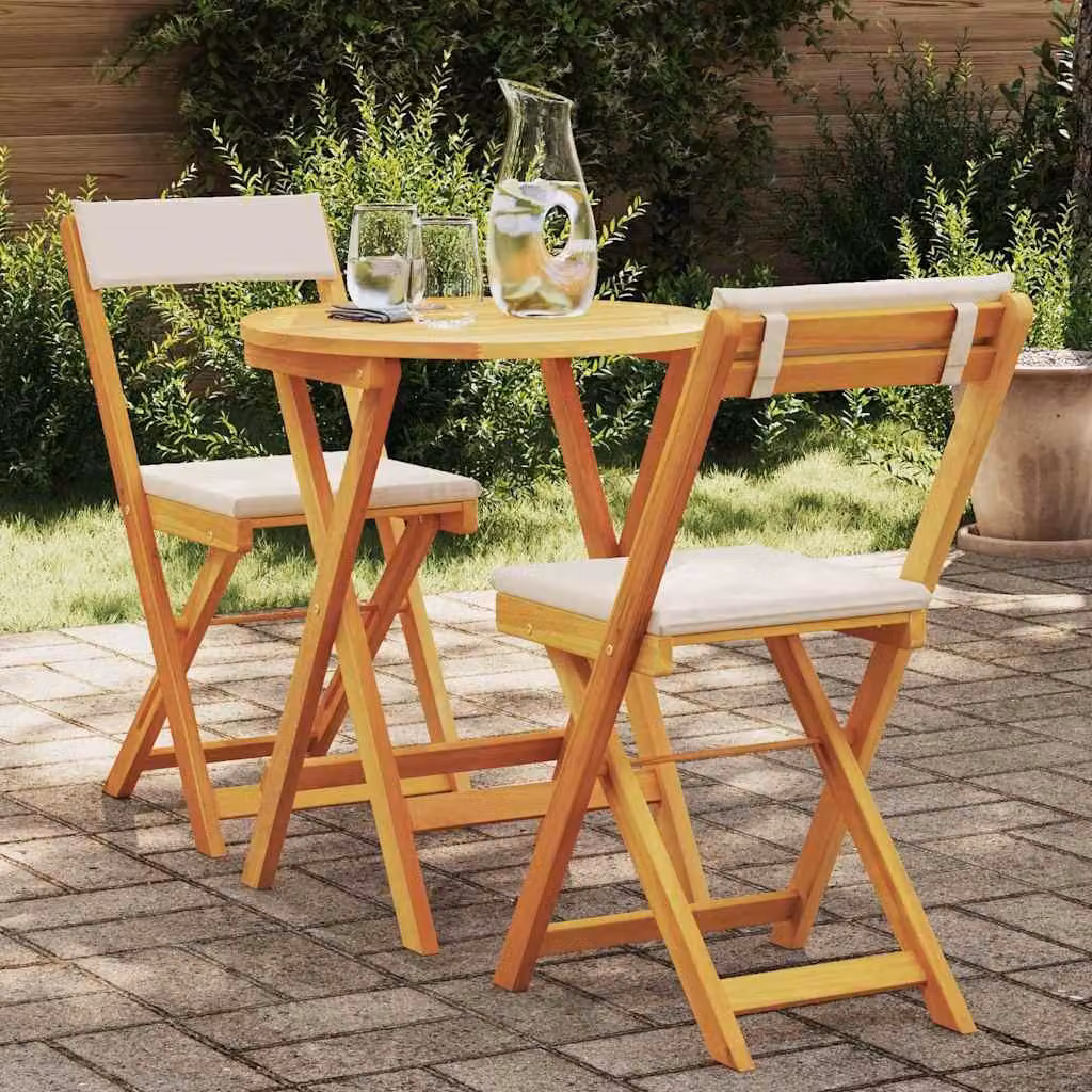 Maison Exclusive - Set da pranzo per esterno, 3 pezzi, in legno massello di acacia, finitura naturale a olio
