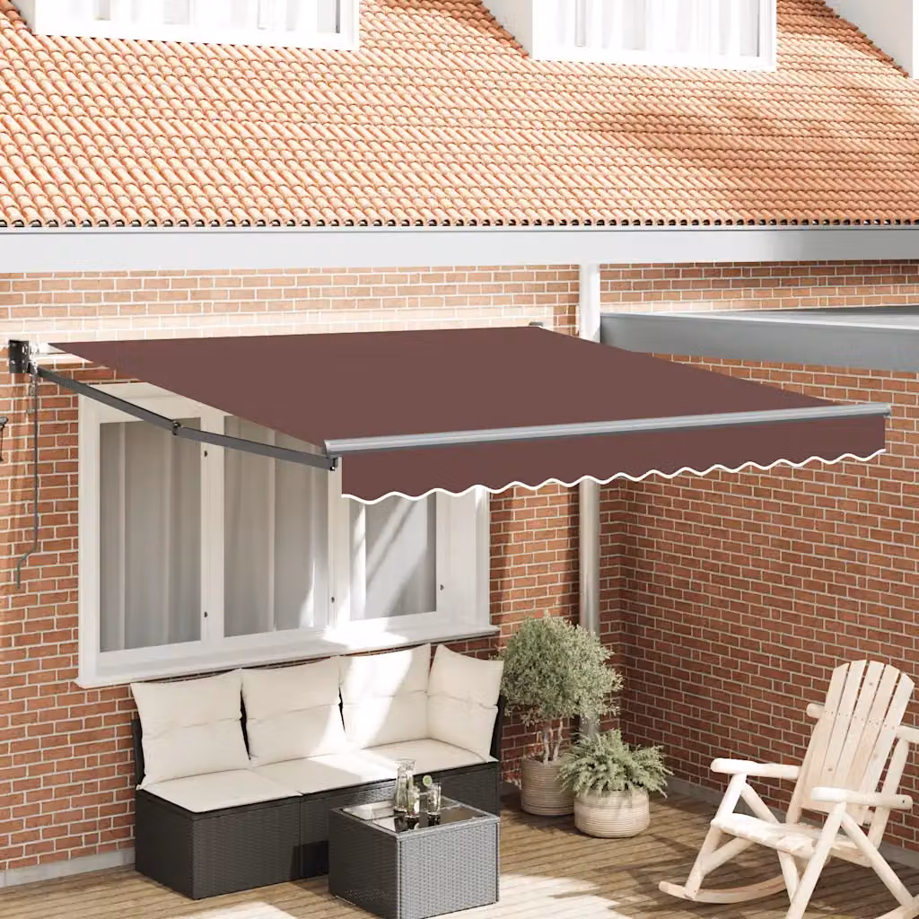 Tenda da Sole Retrattile Automatica con Motore vidaXL, Marrone, L: 300 cm, P: 250 cm