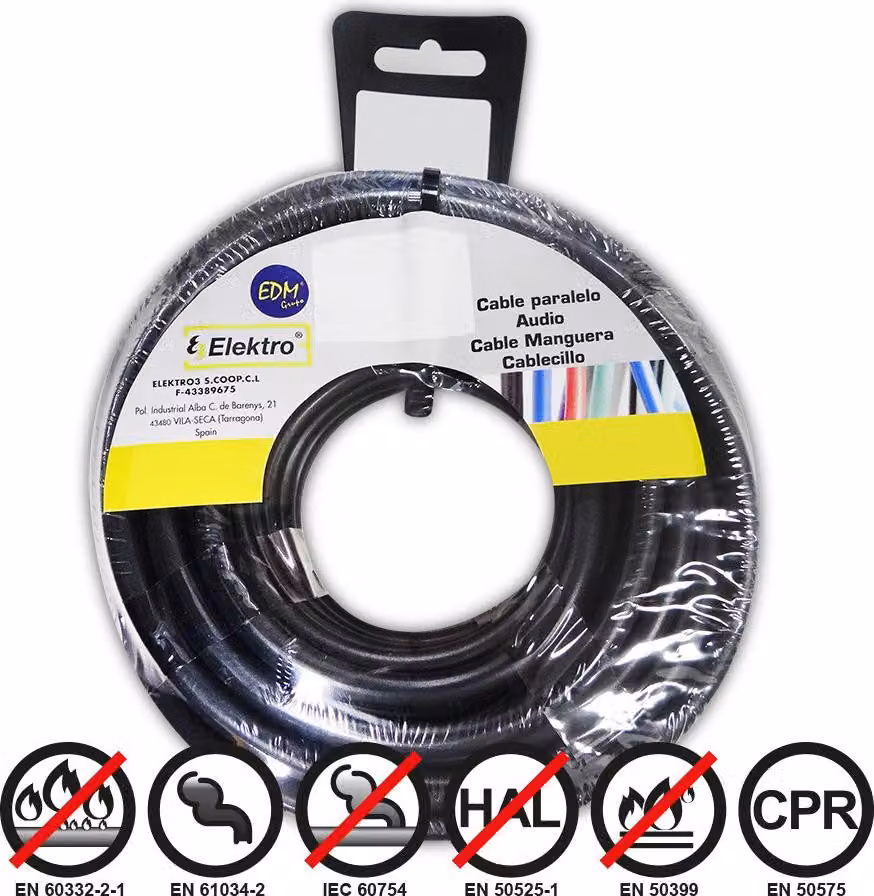 Avvolgicavo flessibile senza alogeni 2,5 mm nero 15 metri
