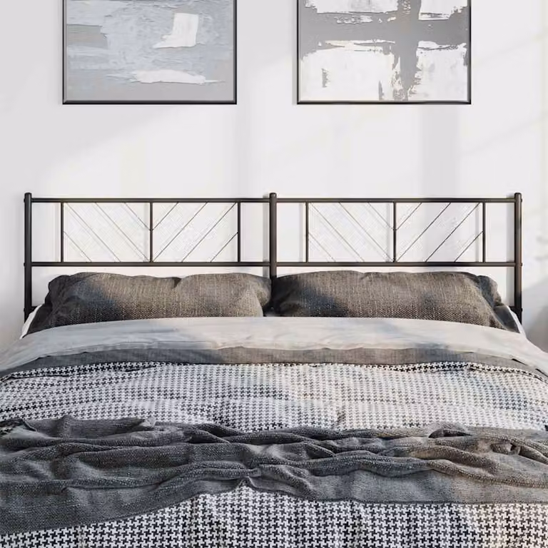 Testiera di ricambio vidaXL in metallo nero laccato per letto 180x200 cm