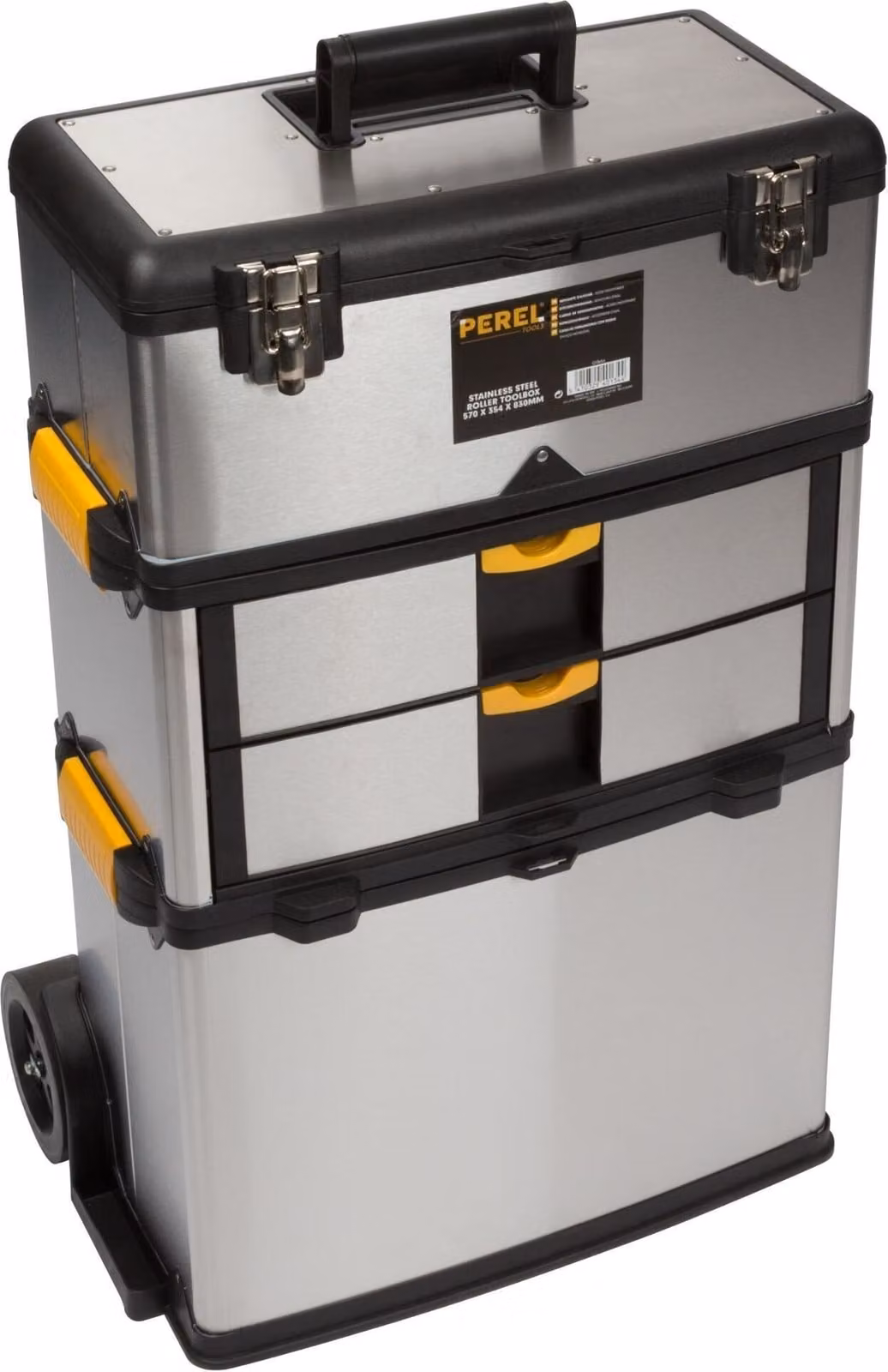 Cassetta degli attrezzi a rulli - Acciaio inossidabile - 570 X 354 X 830 mm - 167 litri