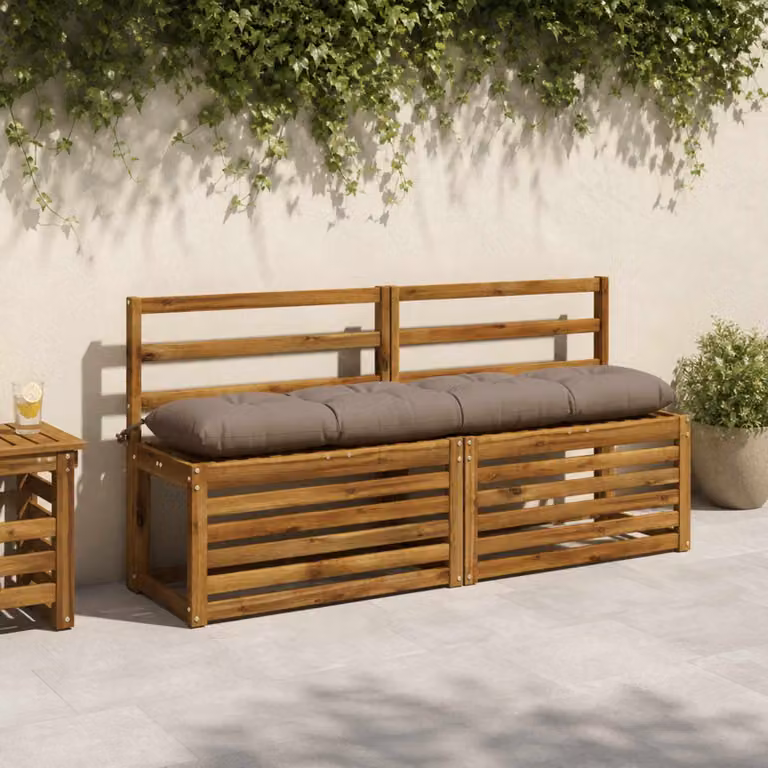 vidaXL Cuscino per panchina VIANEN in poliestere, colore grigio, L: 140 cm x P: 50 cm x H: 12 cm