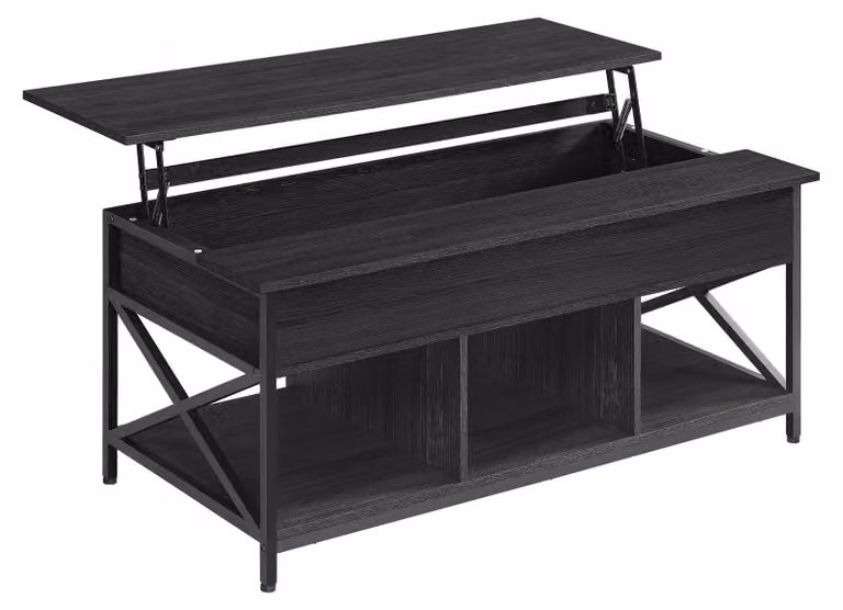 Tavolino VASAGLE, con altezza regolabile, struttura a X, dimensioni 120 x 60 x (48-62) cm
