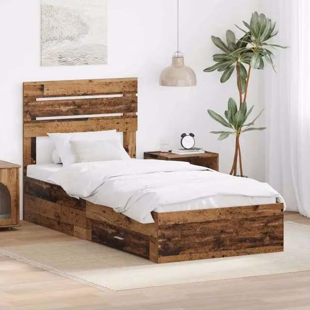Struttura del letto con cassetto Legno vecchio 90 x 190 cm 3411697