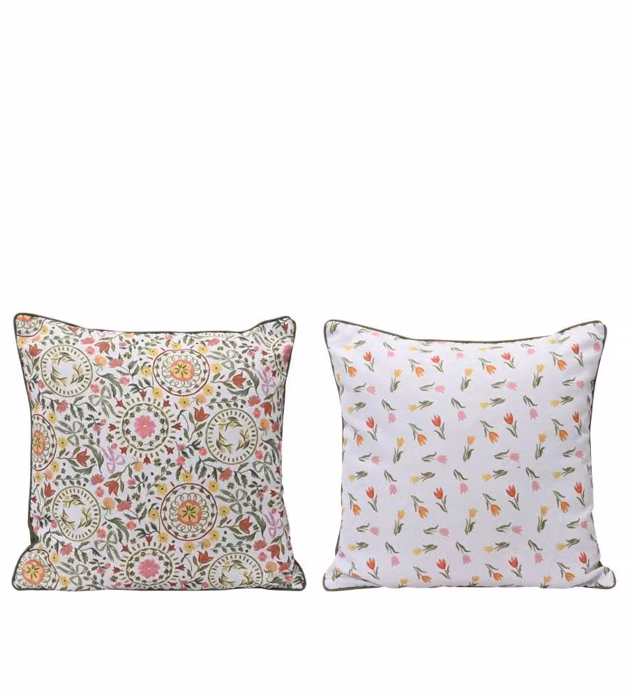 Cuscino Decorativo Multicolore 45x45 cm Fantasia Fiori