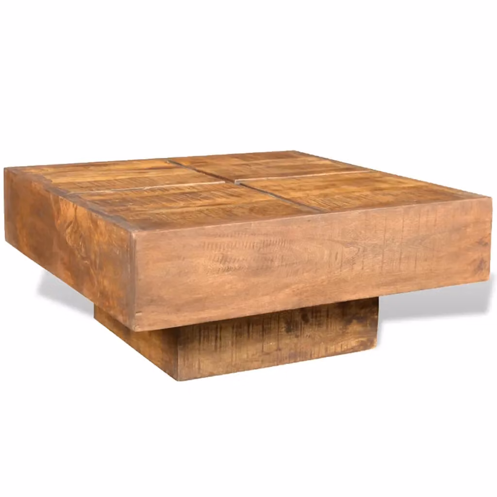 Tavolino da salotto quadrato vidaXL in legno di mango color marrone antico – 2