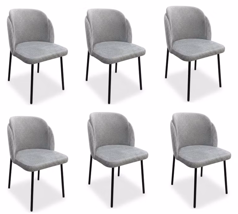 Sedie dal design moderno, grigie, comode, pratiche, ideali per la sala da pranzo, con imbottitura morbida