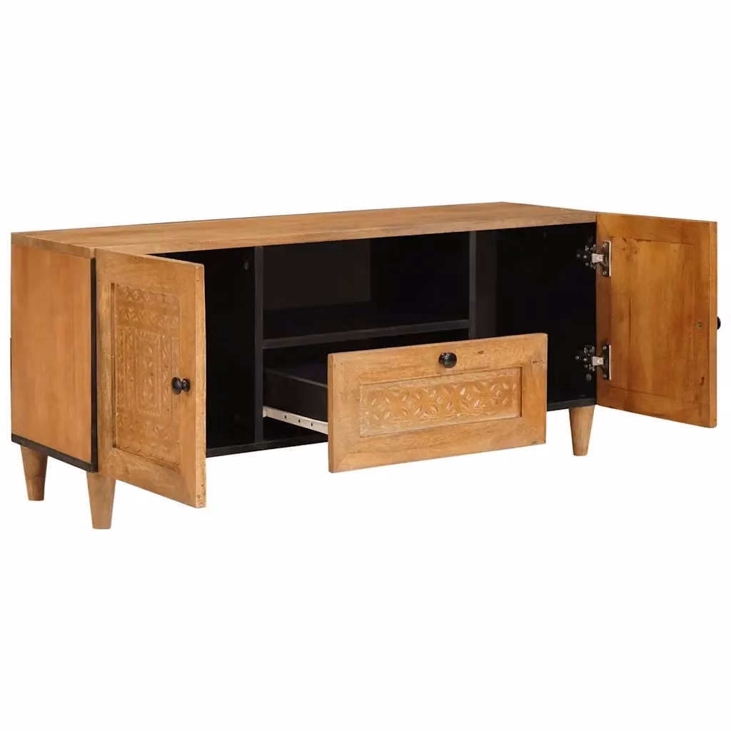Credenza TV moderna vidaXL in legno marrone chiaro L: 105 cm, P: 33 cm, H: 46 cm – 2