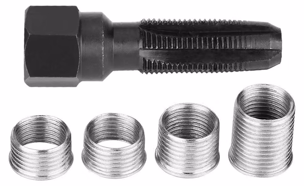 Kit di riparazione candele - Set di 5 utensili per la riparazione, realizzati Acciaio al carbonio, con candela da 14 mm e cacciaviti - Modello Akozonnz2r94bwta