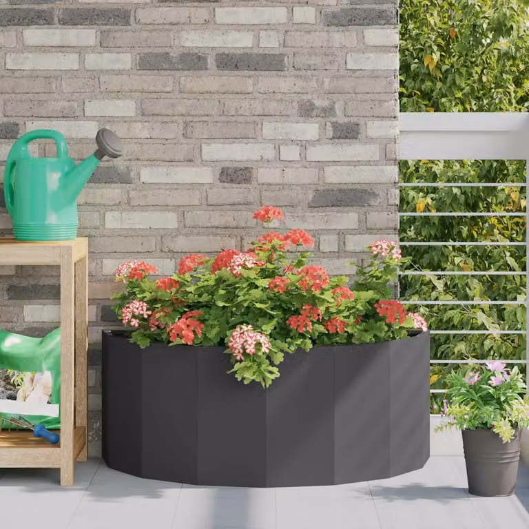 Fioriera vidaXL in acciaio nero L 90 x P 45 x H 35 cm