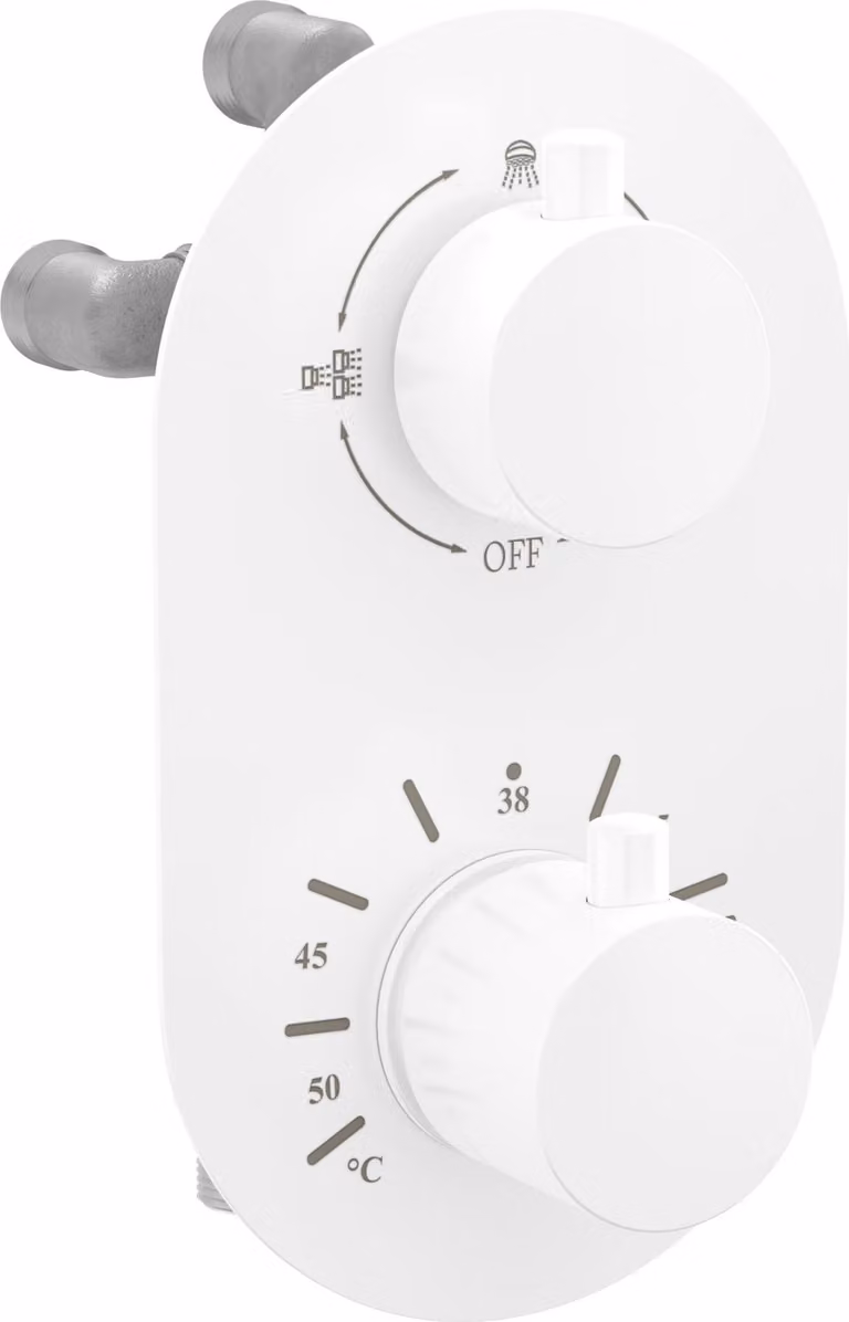 Mexen Kai miscelatore termostatico da vasca-doccia a 3 uscite, bianco - 77602-20
