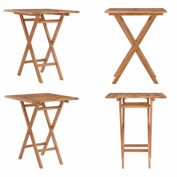 vidaXL Tavolo da giardino pieghevole 60×60×75 cm in legno massiccio di teak - Tavolo da giardino - Tavoli da giardino - Tavolo bistrot - Tavoli bistrot
