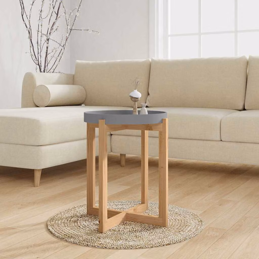 Tavolino da soggiorno vidaXL in legno di pino e multistrato, colore grigio, L 41 cm x P 41 cm x H 48,5 cm