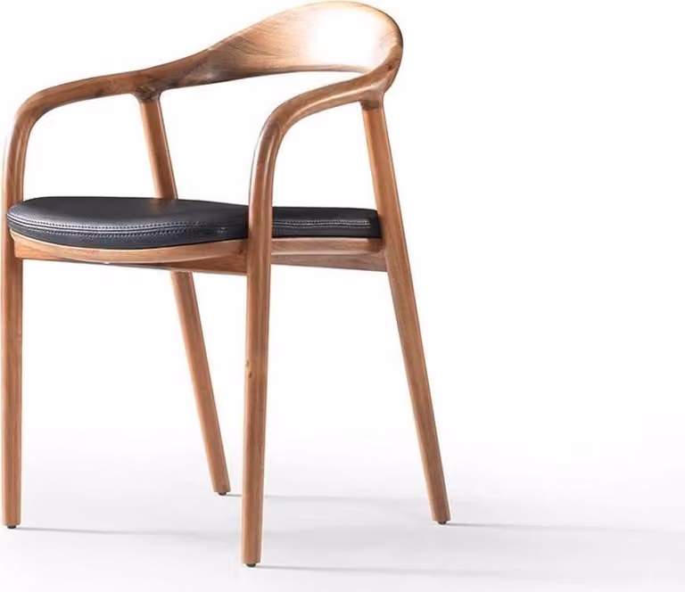 Designer Stuhl Holz Luxus Lehnstuhl Polster Stühle Esszimmer Leder