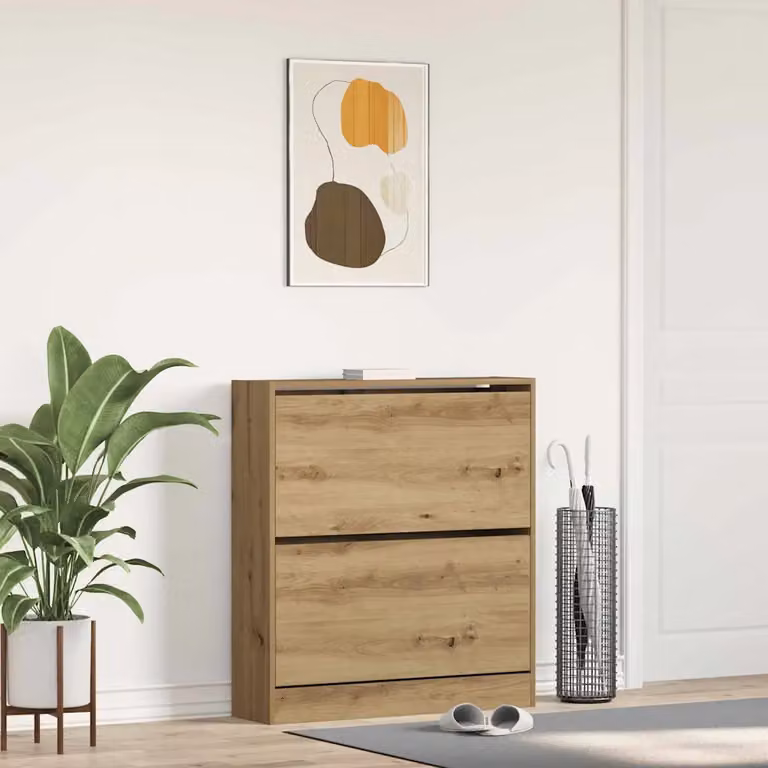 Mobile porta scarpe vidaXL moderno in legno marrone L: 80 cm, P: 21 cm, H: 87,5 cm