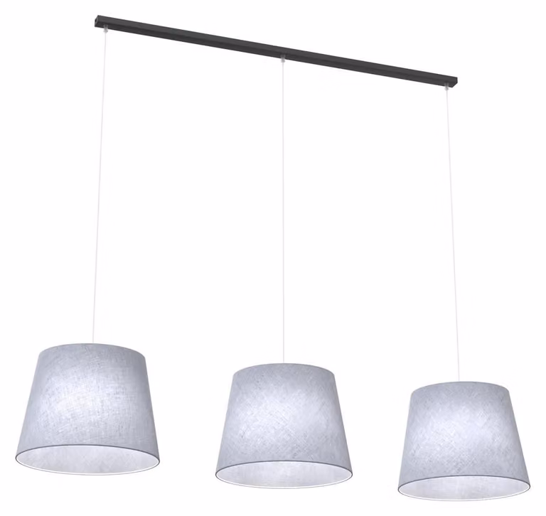 Lampada a sospensione EPOCA grigio-nera 3xE27x20W in tessuto, dimensioni: 150x154x38 cm, IP20, Emibig