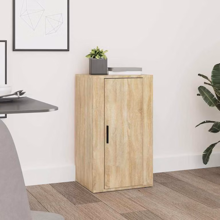 Credenza moderna vidaXL in legno multistrato e MDF, colore beige e marrone, L 40 cm, P 33 cm, H 70 cm