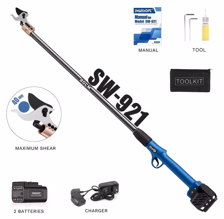 Potatore elettrico, motore brushless, lama in acciaio SK5, 90 cm, alimentazione 100V-240V, spina di tipo EU