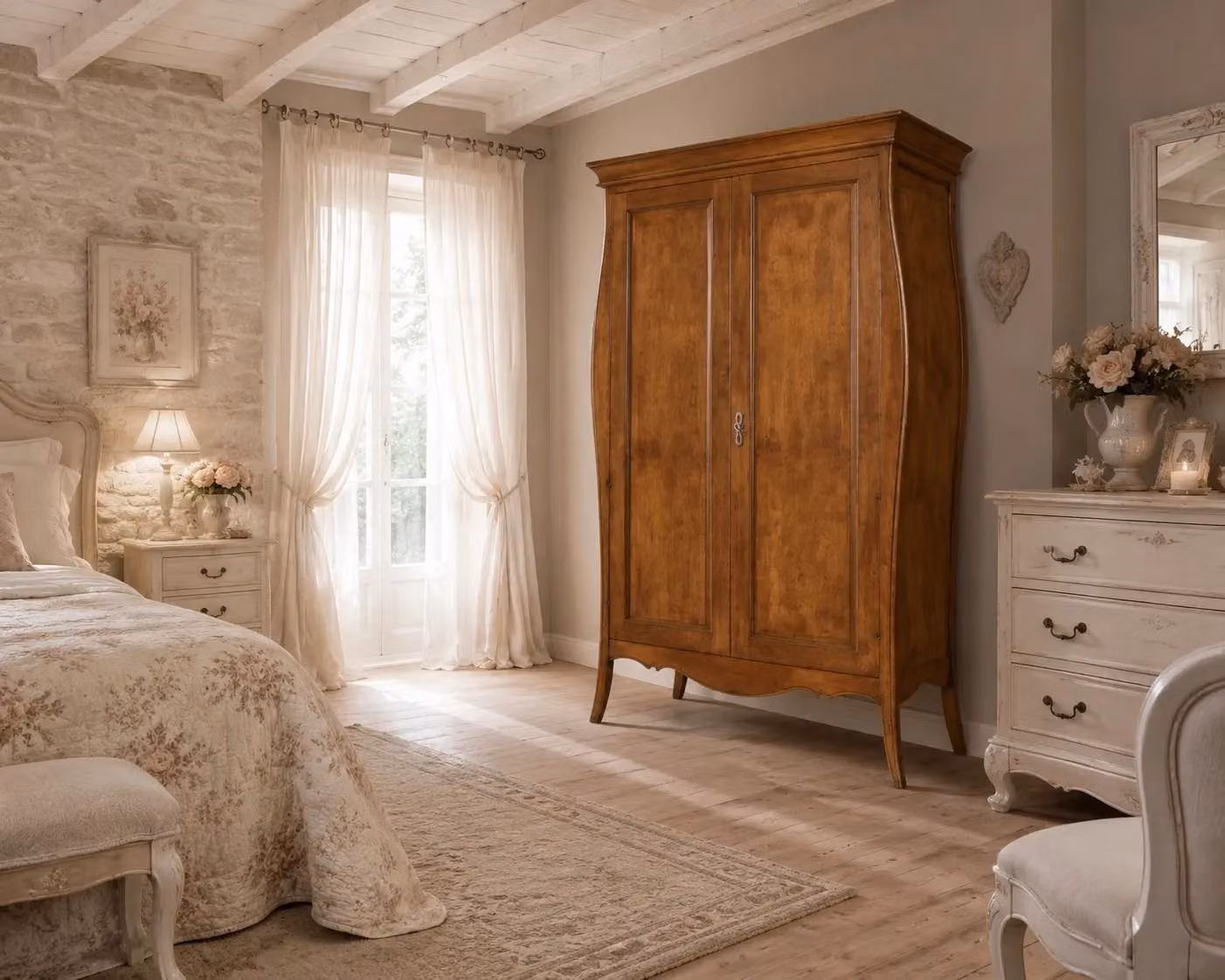 Armadio classico a 2 ante in legno finitura noce Mobili 2G L/P/H: 127 x 64 x 212 cm – 2