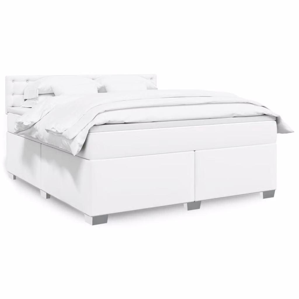 Maison Exclusive - Giroletto a Molle con Materasso Bianco 180x200 cm in Pelle finta