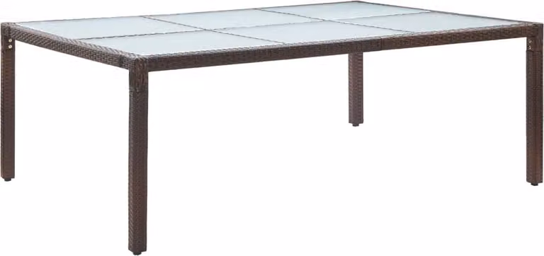 vidaXL Tavolo da pranzo da giardino marrone 200x150x74 cm in poly rattan
