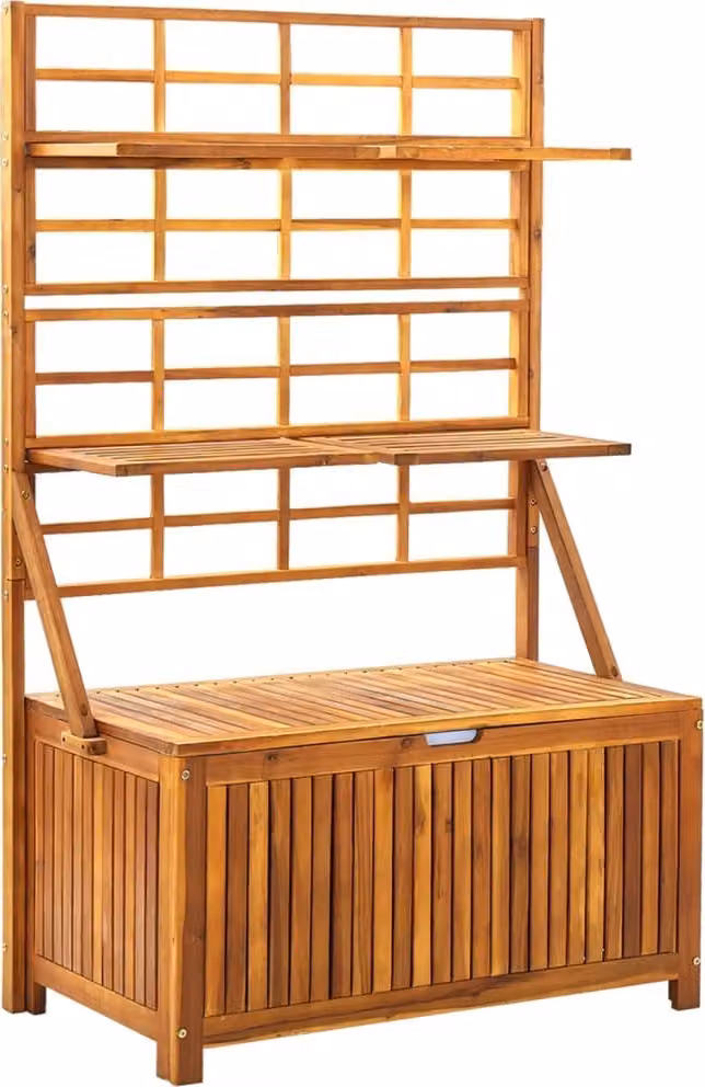 Contenitore con Traliccio 99x55x160 cm in Legno Acacia