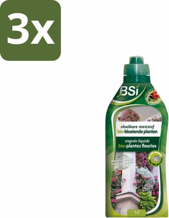 Fertilizzantiorganici per fiori - 1 litro - 3 confezioni - sfuso - farina vegetale