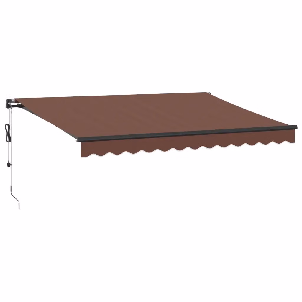Tenda da Sole Retrattile Automatica con LED VIDAXL, Colore Marrone e Antracite, L: 350 cm, P: 250 cm – 2