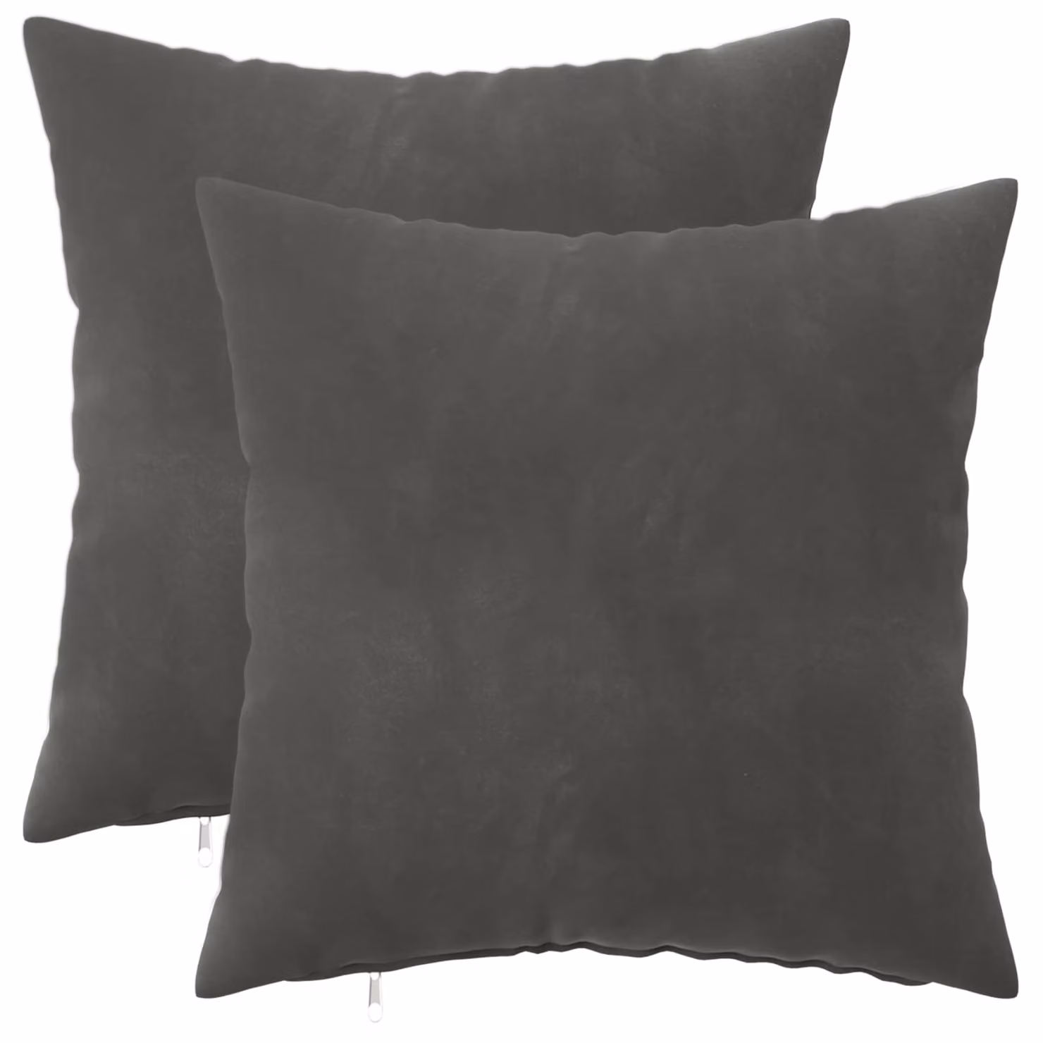 Set di 2 federe vidaXL HEERLEN in velluto grigio, L 35 cm x P 35 cm
