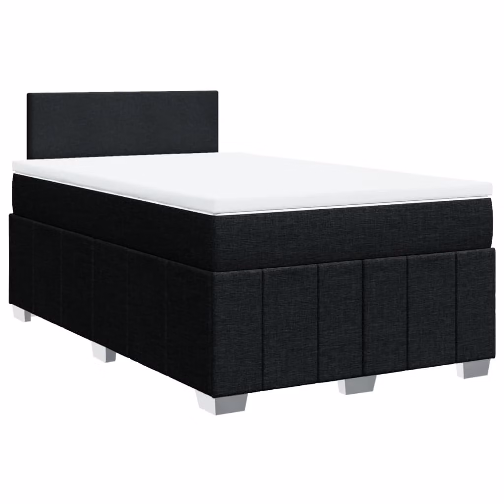 SYFAX™ Giroletto a Molle con Materasso Nero 120x190 cm in Tessuto