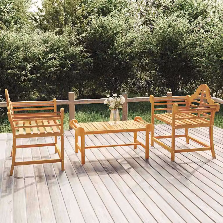 Set di 2 sedie da giardino vidaXL in legno massello di teak marrone L/P/H: 91 x 62 x 94 cm
