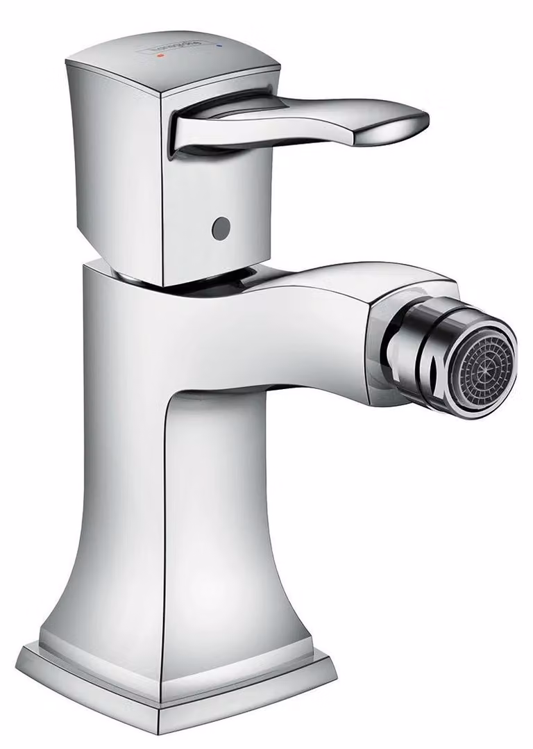 Miscelatore monocomando per bidet, modello Metropol Classic, cromato, completo di gruppo di scarico
