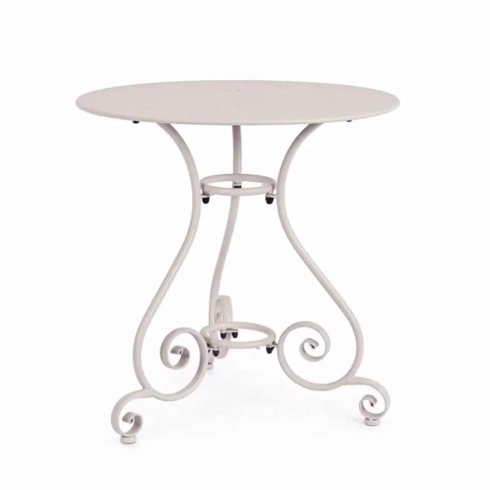 Tavolo ETIENNE in acciaio beige Ø70 cm