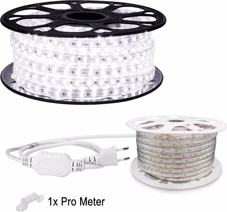 Striscia LED bianco freddo da 10 m, 60x 5050 SMD al metro - IP65 per interni ed esterni