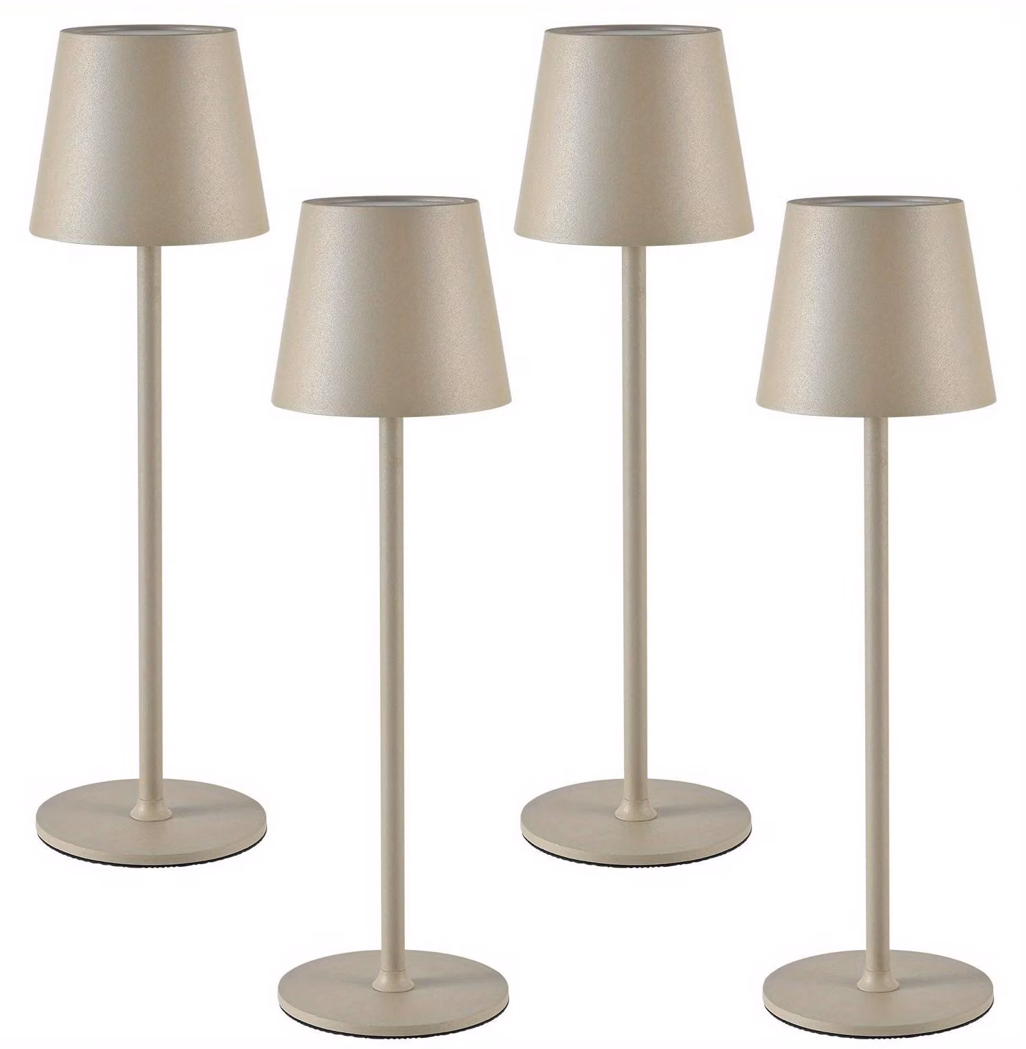 Lampada da tavolo LED senza fili - Lampada da tavolo, luce notturna, lampada da scrivania, illuminazione d'ambiente - Confezione da 4 pezzi, colore pesca