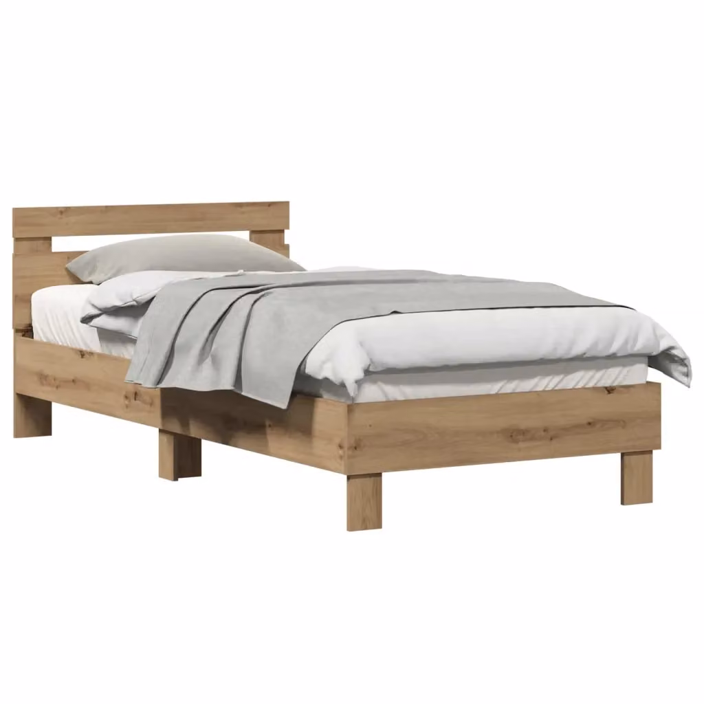 Struttura letto moderno vidaXL in legno color rovere, L/P/H: 203 x 95 x 70 cm – 2
