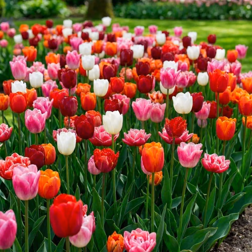 Bulbi di tulipano resistenti al freddo, perenni, collezione eccezionale: 50 bulbi di fiori. Piante vere provenienti dall'Olanda. Bulbi di tulipano per giardino, vasi e balcone (bulbi grandi, non semi, non artificiali)
