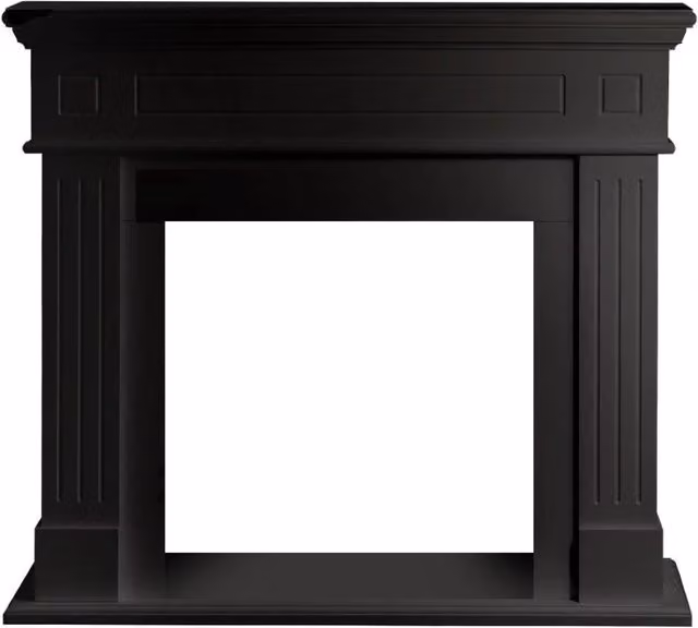 Cornice per Camino 110x36x100 cm Cambridge Rivestimento in Legno Nero