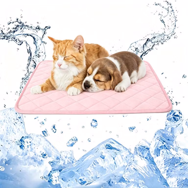 Tappetino refrigerante per cani, 100 x 70 cm, rosa, lavabile, auto-refrigerante