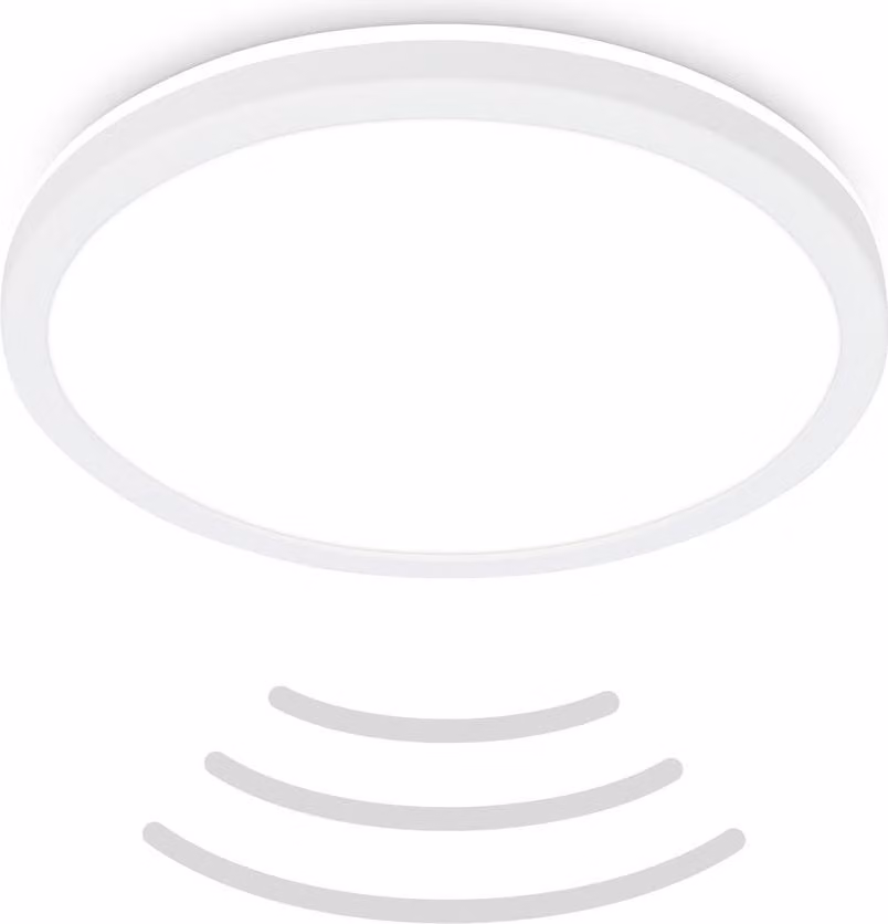 Lampada da soffitto a LED con sensore di luminosità ambientale, bianca, 18 watt, 2400 lumen, 4000K, effetto retroilluminazione – Briloner