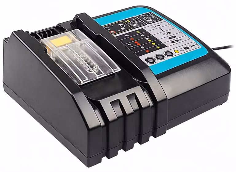 Caricabatterie rapido, compatibile con batterie da 14V-18V, per una ricarica efficiente degli utensili. Batteria non inclusa