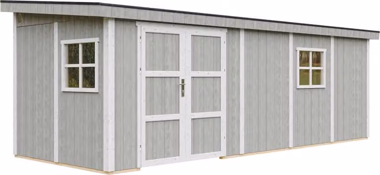 Casetta da giardino di 14,3 m² - H231x248x648 cm - Senza pavimento e parete laterale - Timbela M941B-TUNDRA GREY