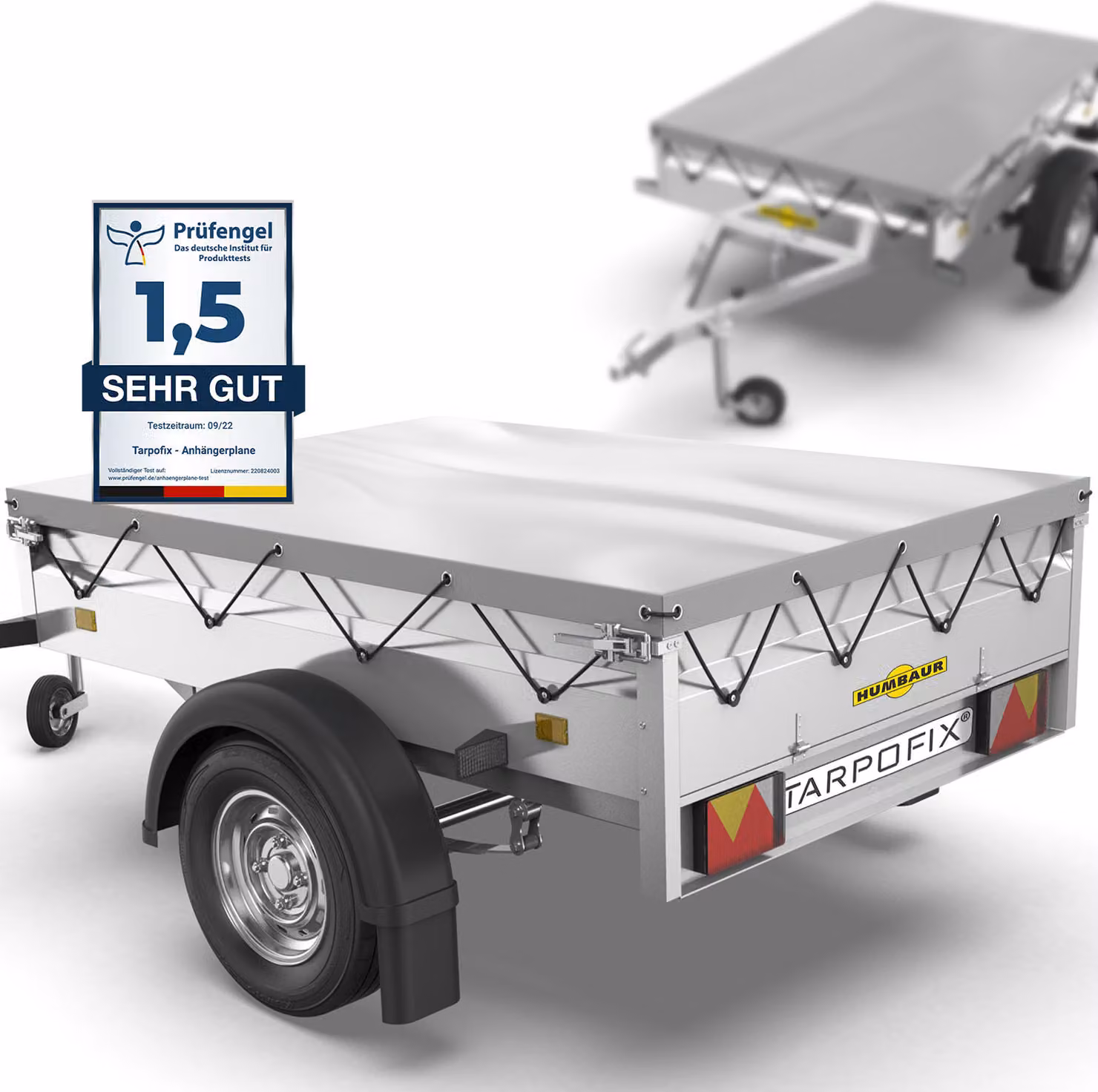 Tarpofix® Telo per rimorchio 258x136x8 cm - Telo piatto per Humbaur HA132513 HA752513 HA152513 HA202513 e teli di copertura per rimorchi per auto
