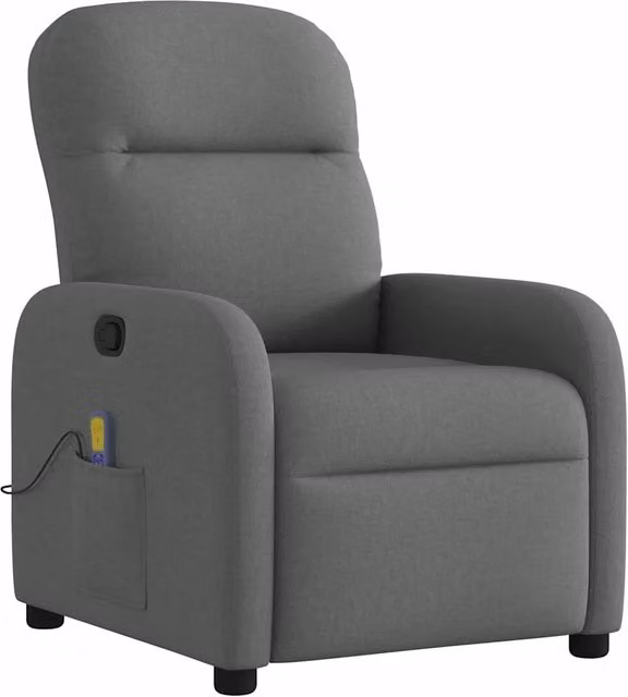 Poltrona reclinabile Massaggiante | Sedia Relax in tessuto grigio scuro
